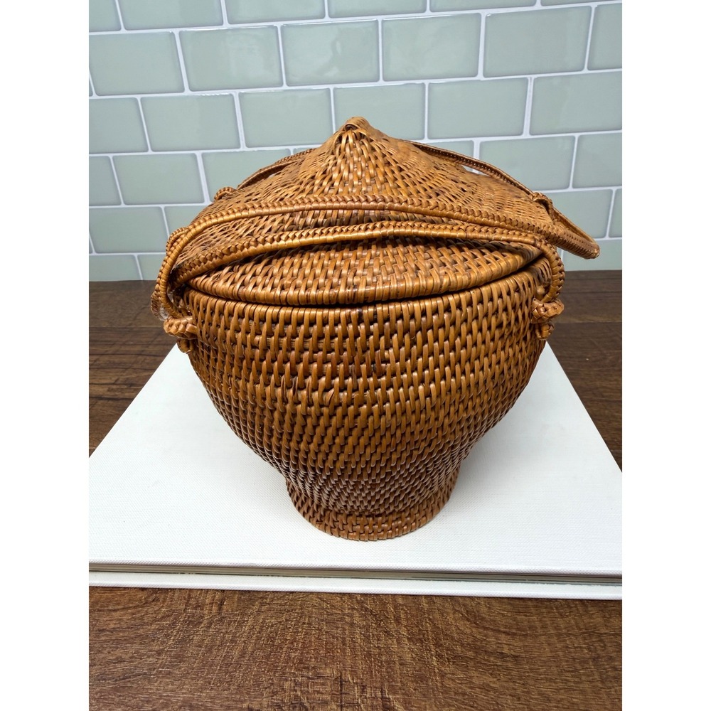 Handwoven Balinese Ata Grass Basket Purse - Vintage-Inspired - Picture 8 of 16